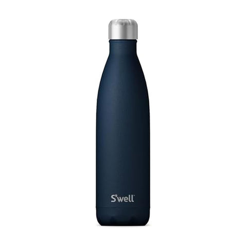 S'well Azurite bottle front view showing sleek shape and durable finish