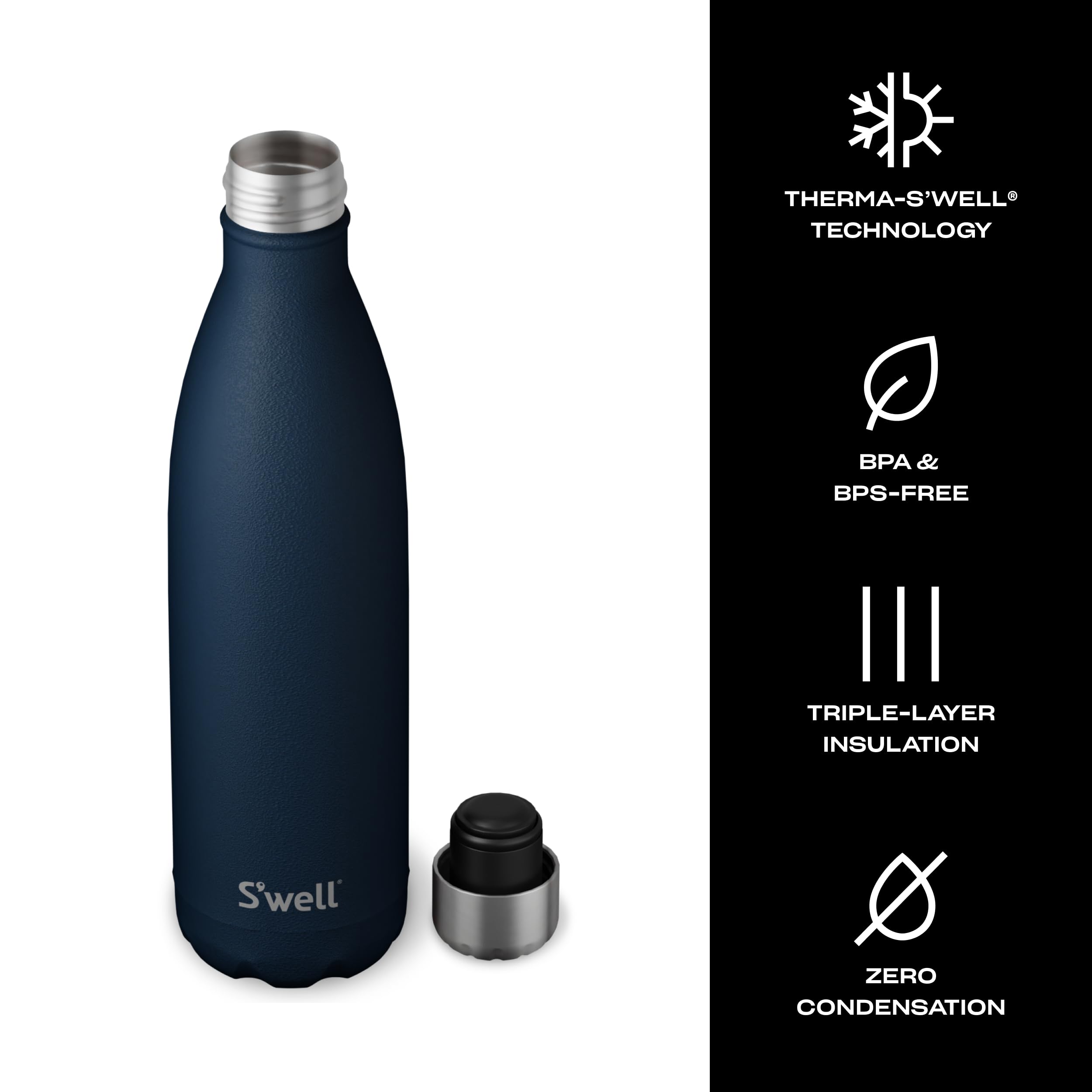 S'well Azurite fitting in car cup holder offering convenient travel use