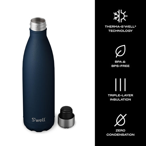 S'well Azurite fitting in car cup holder offering convenient travel use