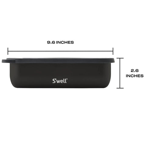 S'well packed bento in a backpack showing portability and commute convenience