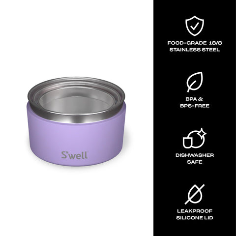 S'well silicone lid close-up showing seal detail and leakproof benefit