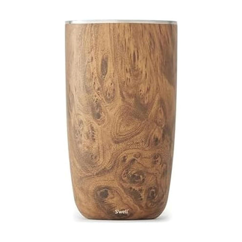 S'well wine chiller front view showing sleek teakwood finish and elegant silhouette benefit of style