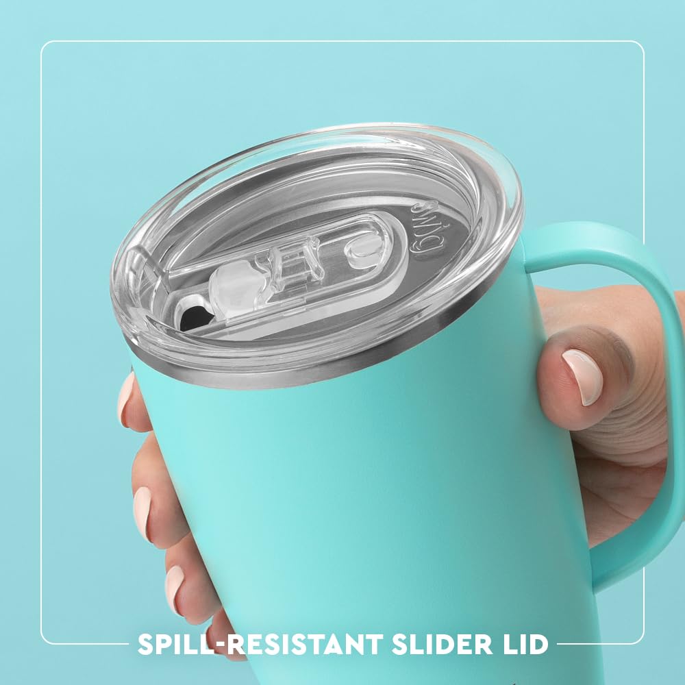 Swig Life mug seated in car cup holder illustrating fit and secure travel stability