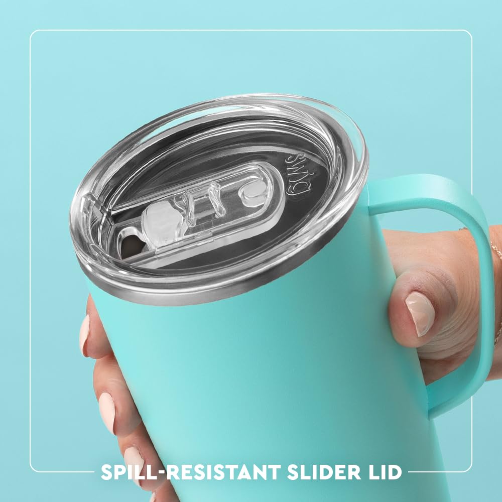 Swig Life tumbler in car cup holder demonstrates cup-holder-friendly fit and travel convenience benefit