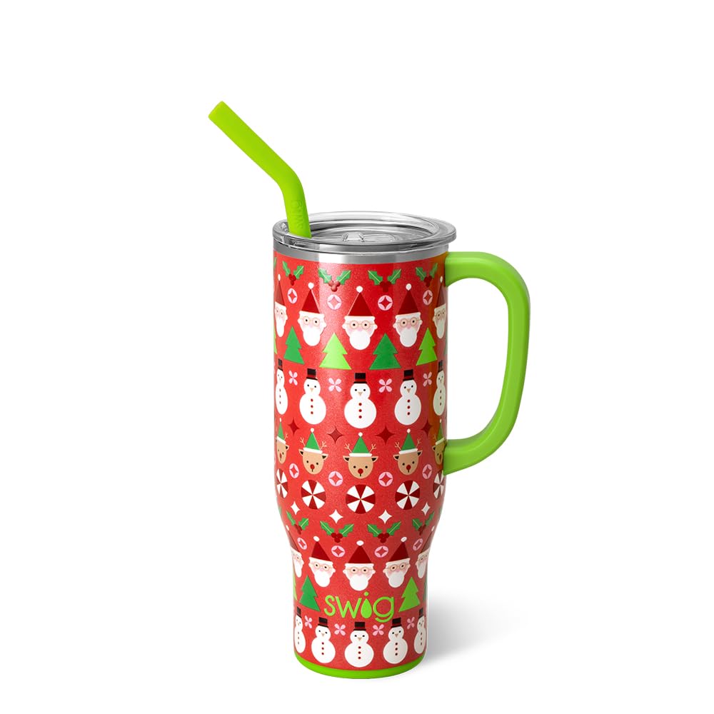 Swig Life front view showing Christmas Crew print and large capacity benefit