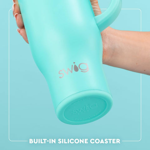 Swig Life size comparison beside standard bottle illustrating 30oz extra capacity benefit