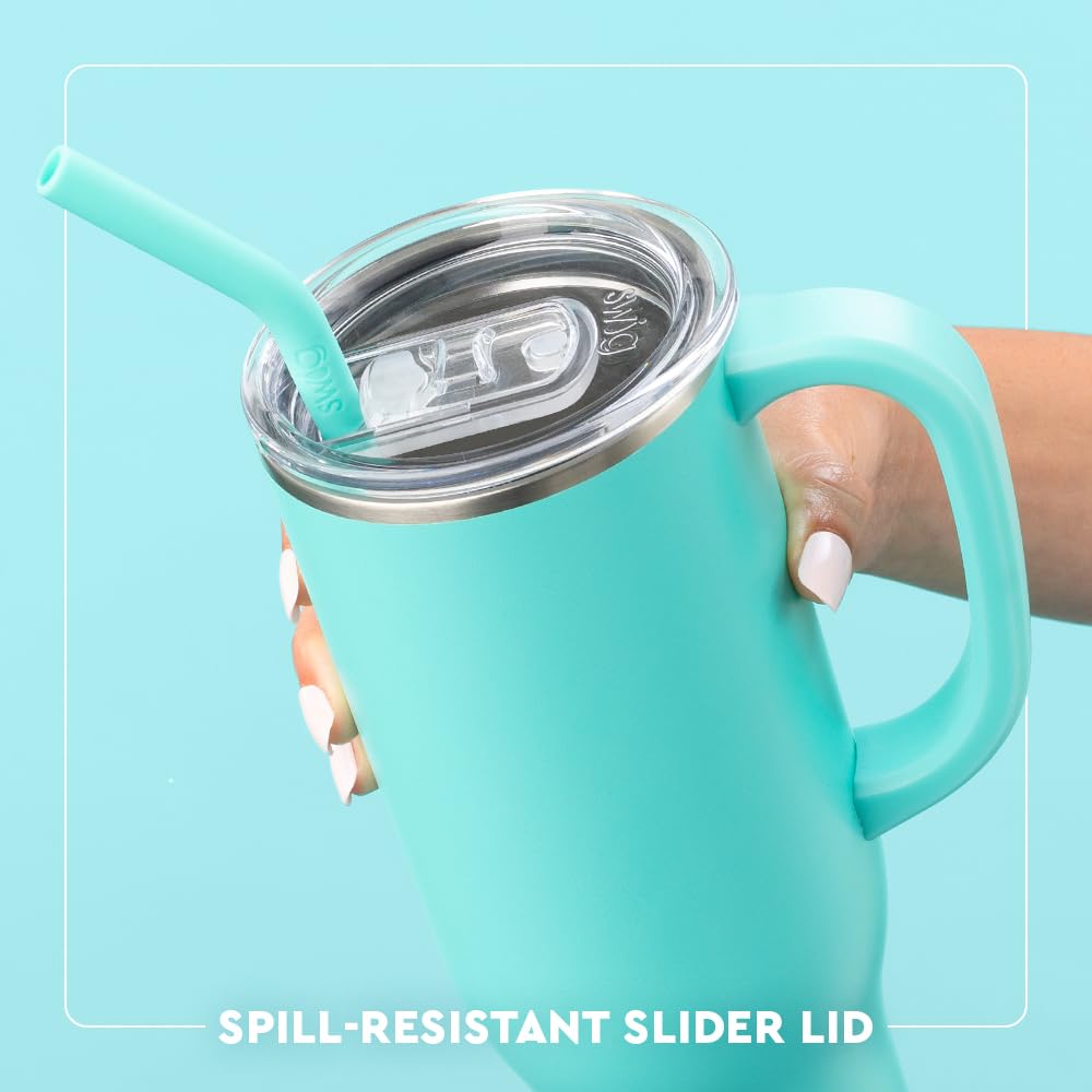 Swig Life reusable straw with silicone tip demonstrating comfortable sipping