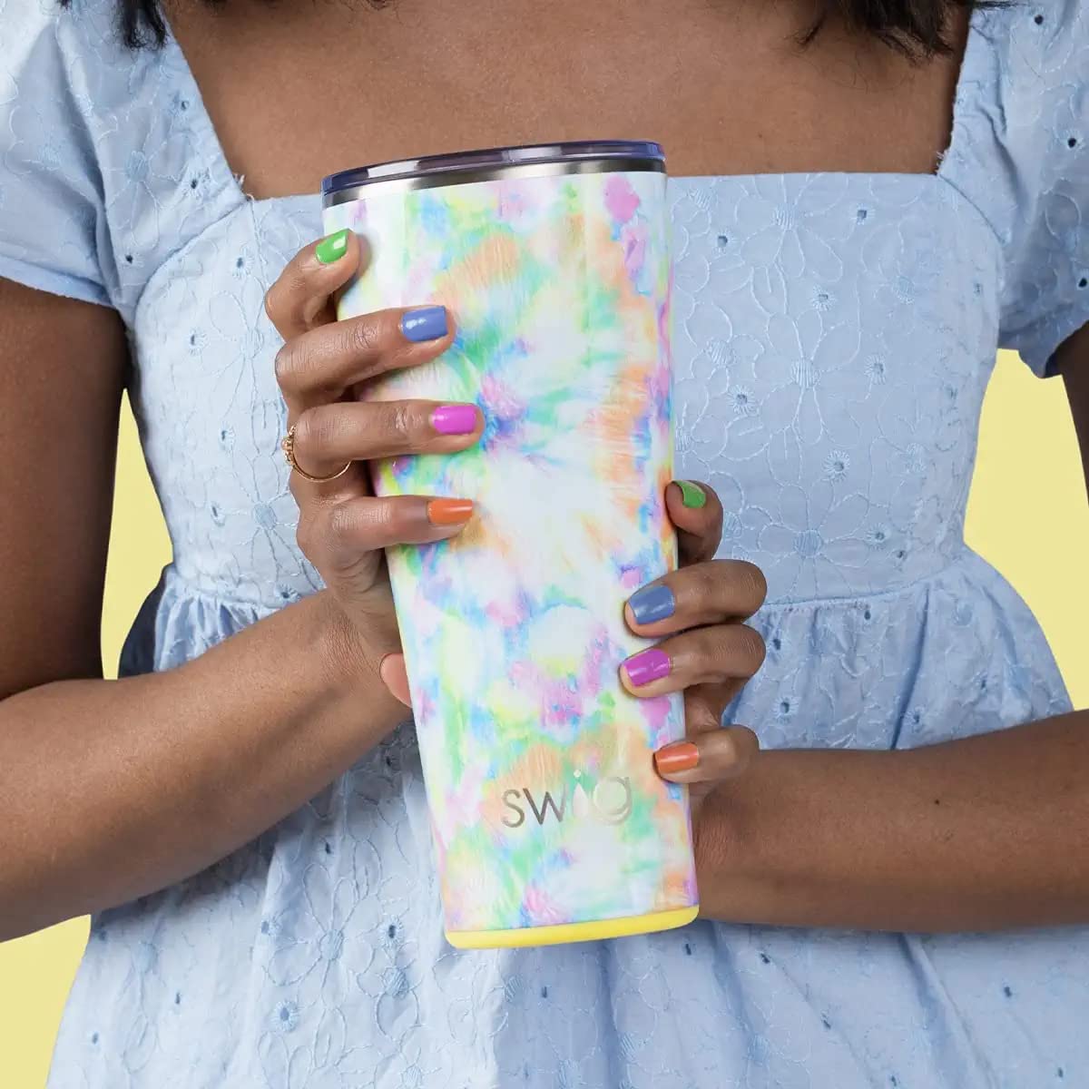 Swig Life tumbler on a commute bag demonstrating portable, everyday use