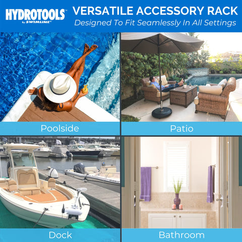 Swimline HydroTools holding goggles masks and caps to show multi-use organization