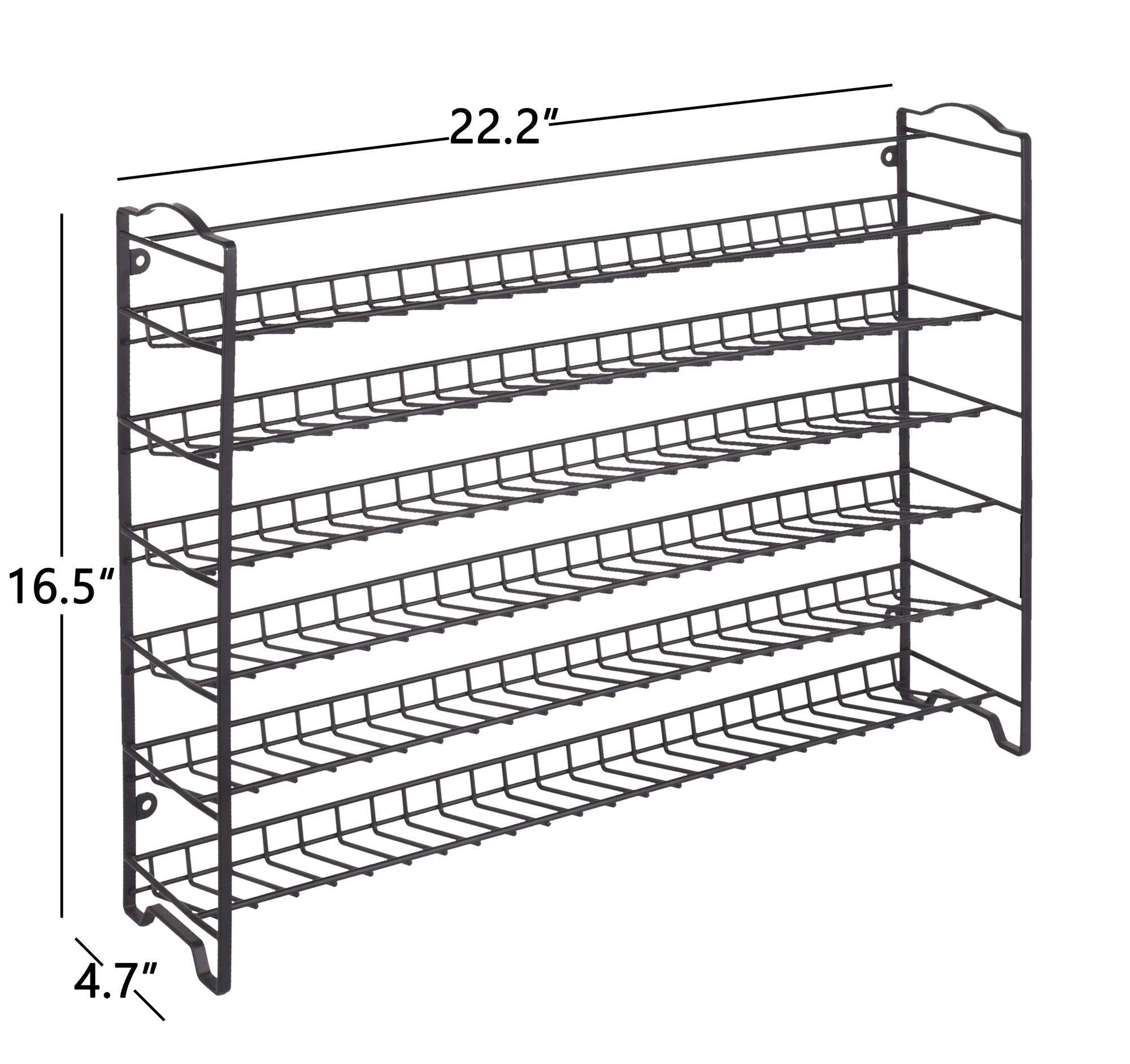 SWOMMOLY rack mounted on kitchen wall demonstrating secured, space-saving storage