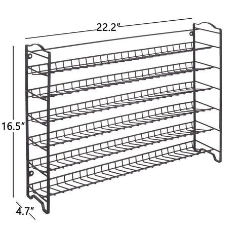 SWOMMOLY rack mounted on kitchen wall demonstrating secured, space-saving storage