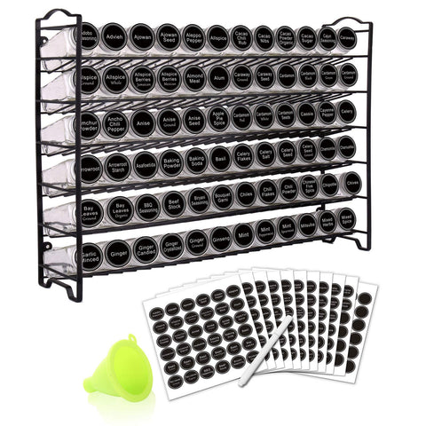 SWOMMOLY front view of full 72-jar rack showing neat organization and easy access