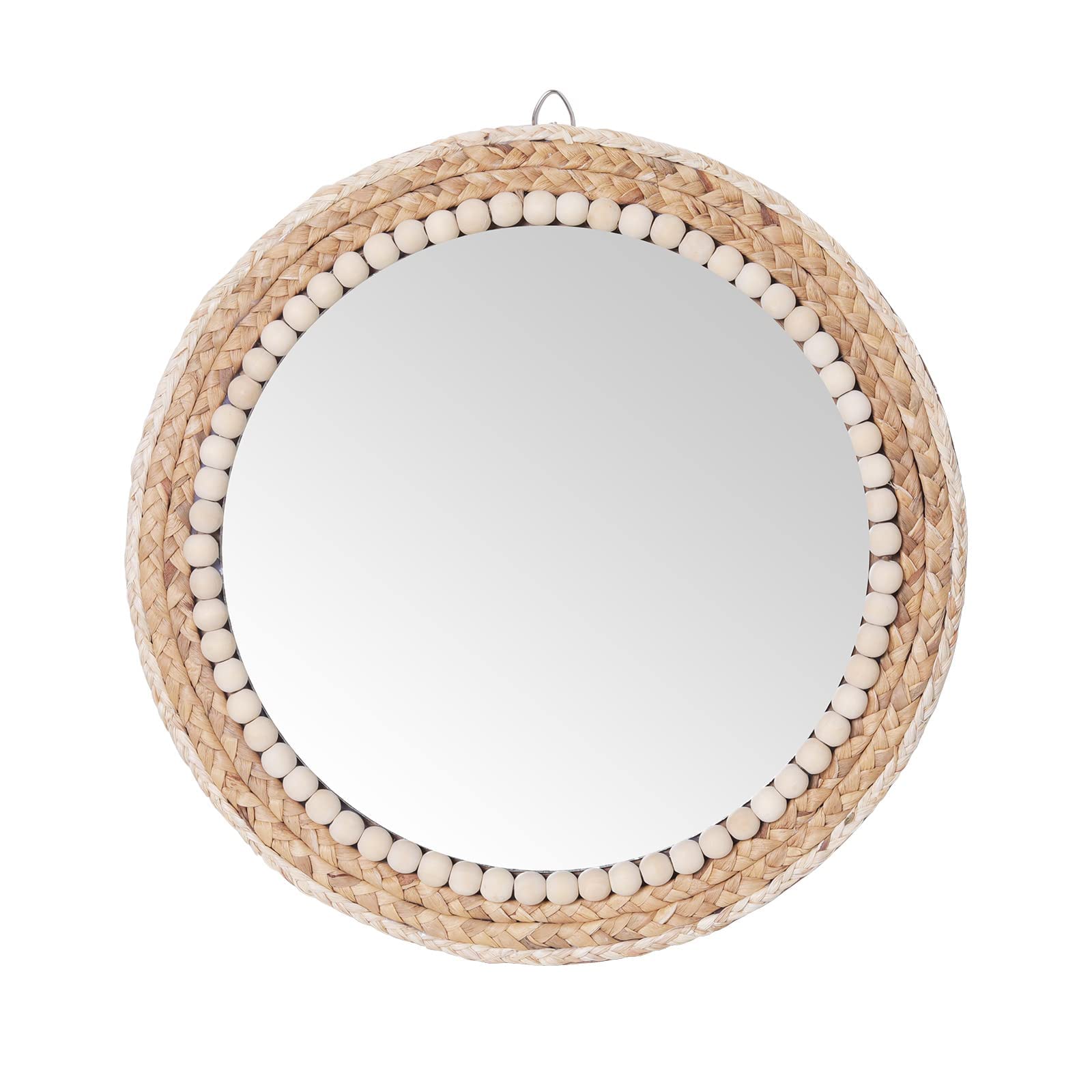 SWTHONY boho round mirror front view adds natural warmth