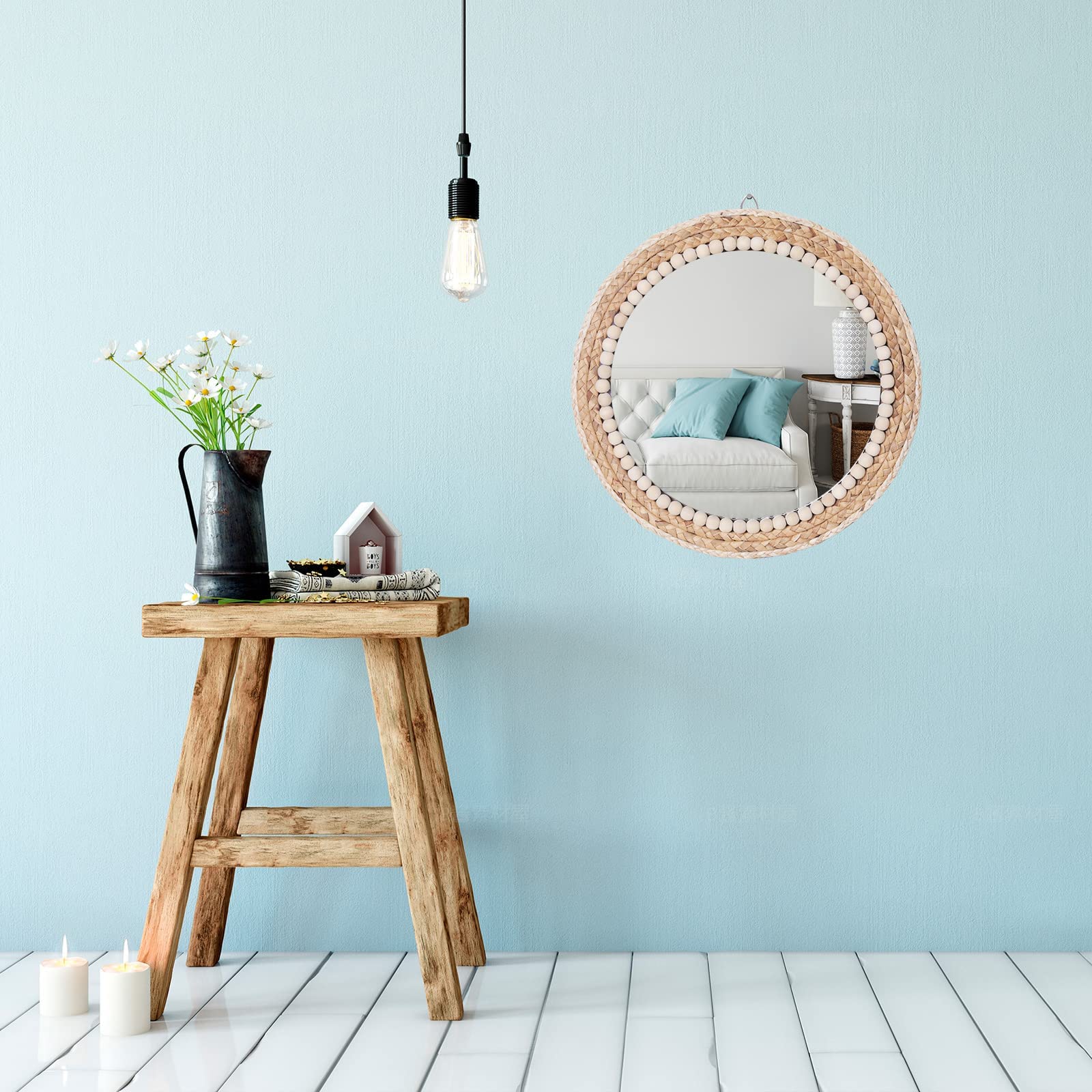 SWTHONY mirror styled in living room brightens space