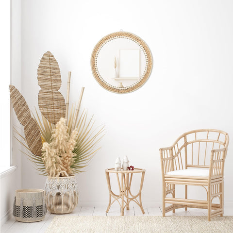 SWTHONY mirror hung over entryway console creating an inviting focal point