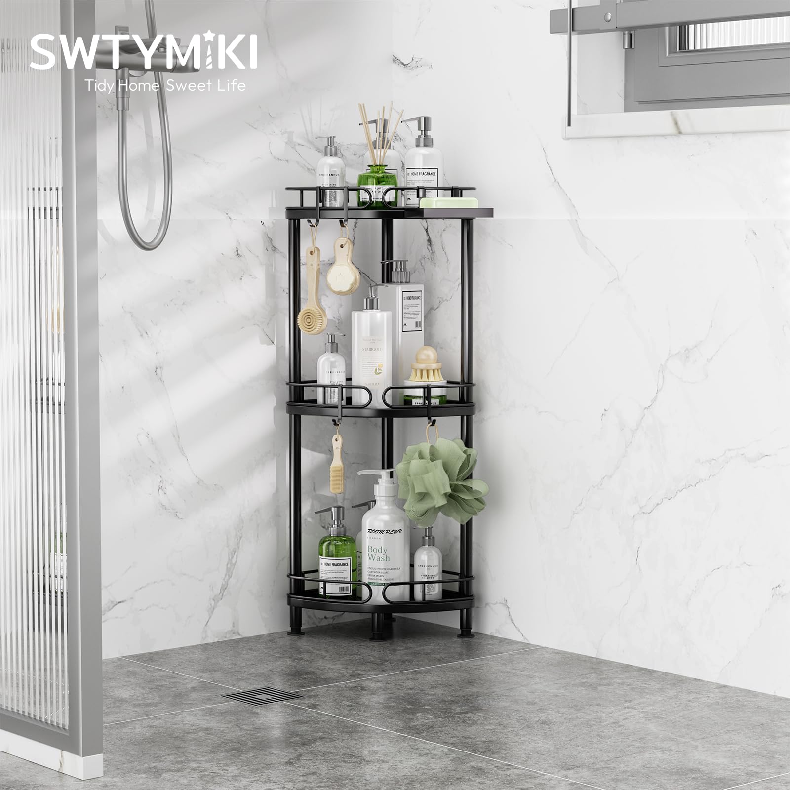 SWTYMIKI close-up polished stainless steel shelf for rust resistance