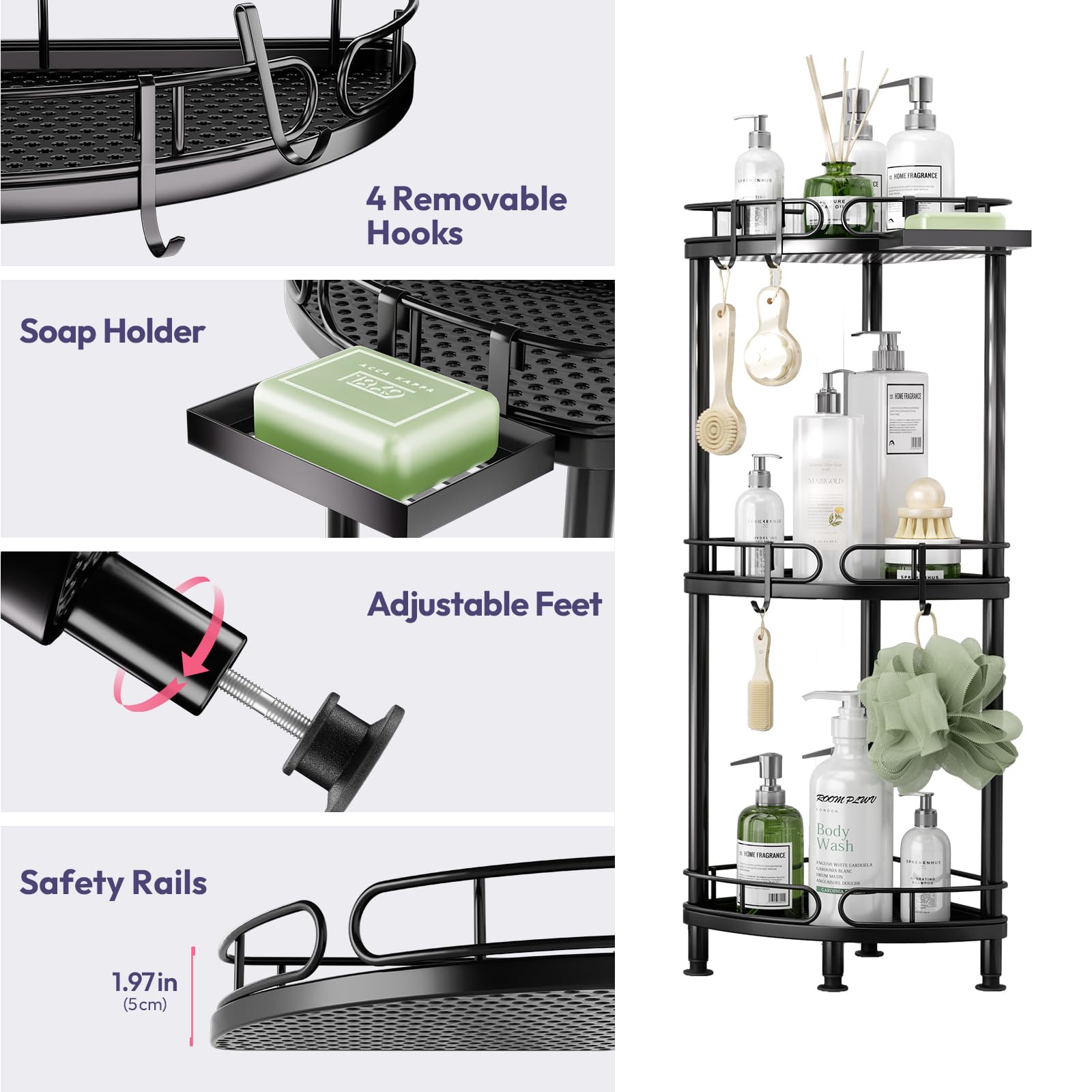 SWTYMIKI in-shower lifestyle display keeps toiletries accessible