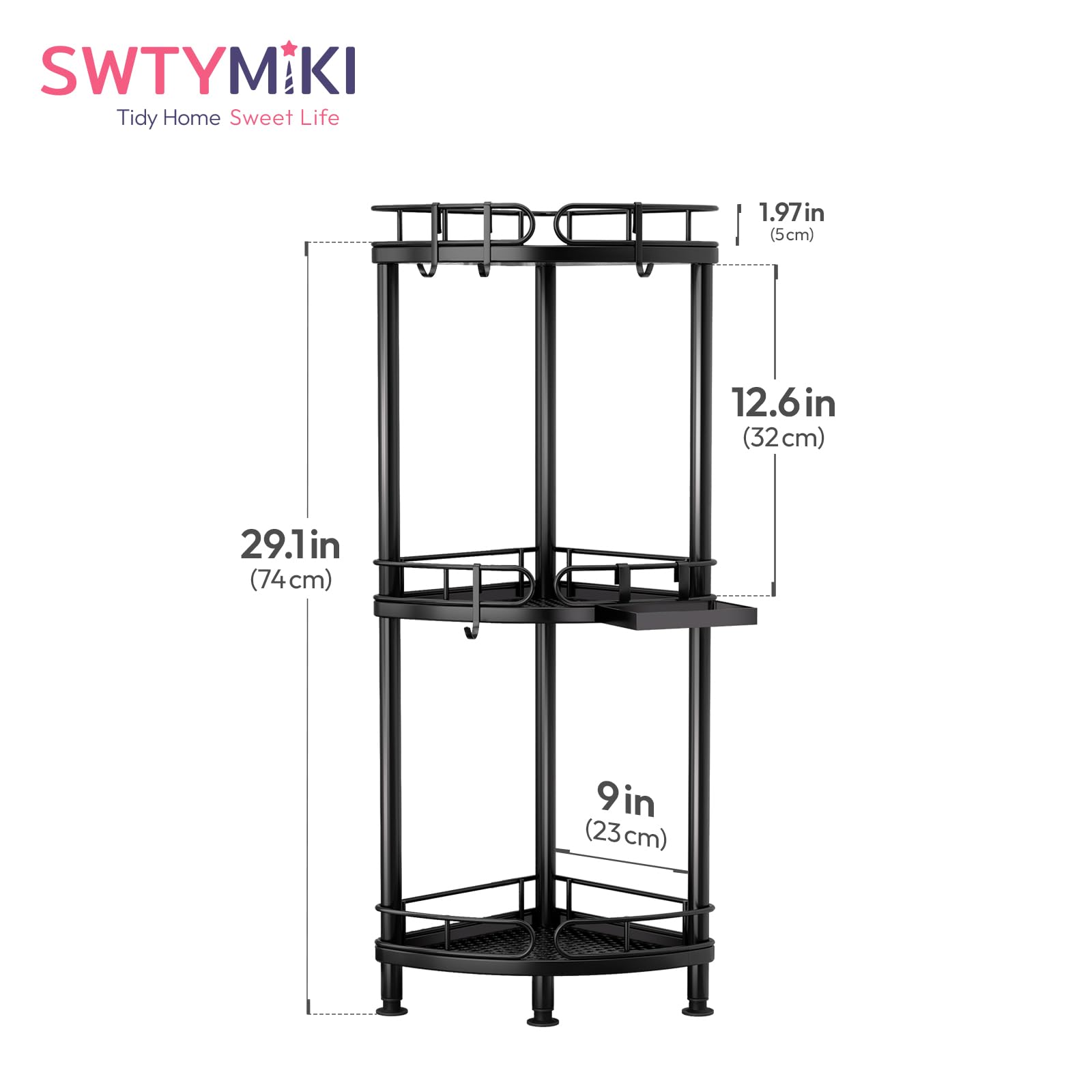 SWTYMIKI three-tier storage filled with bottles for family organization
