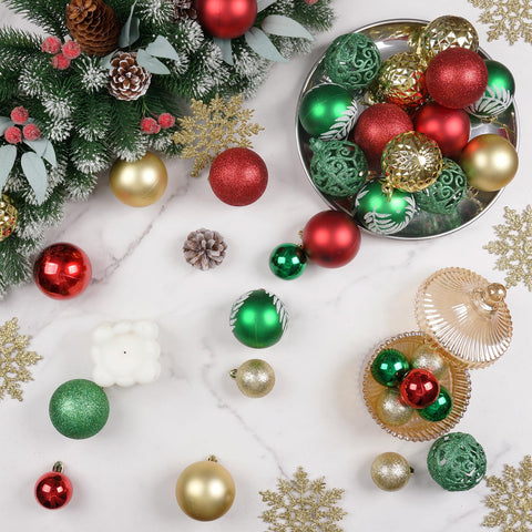SY CRAFT ornaments displayed on a decorated Christmas tree adding festive color