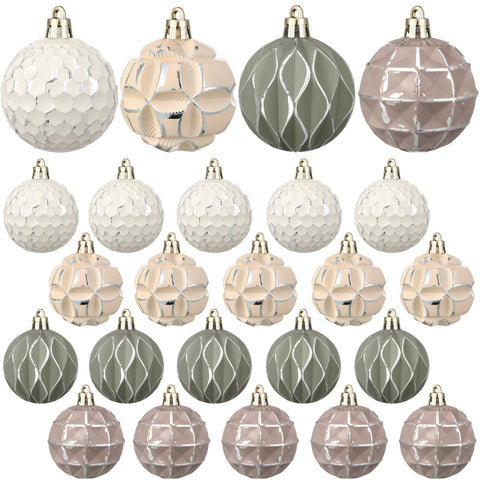 Syhood ornaments styled on mantel bringing warm farmhouse atmosphere