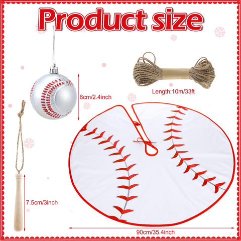Syhood size comparison showing skirt and ornaments scale relative to typical tree