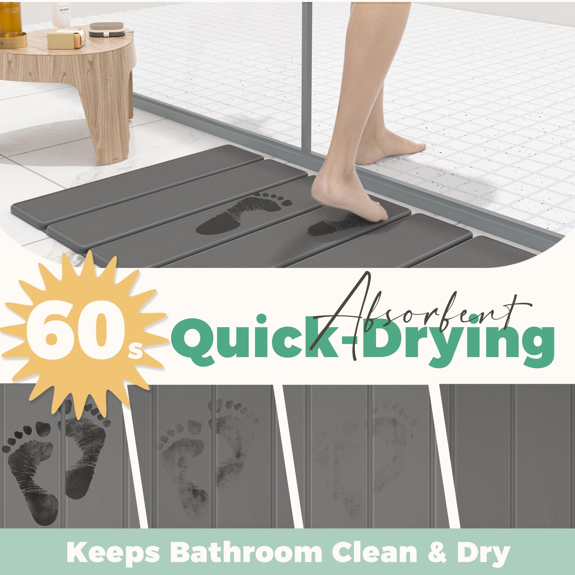 SYIPO mat next to bare foot showing scale and secure stepping benefit