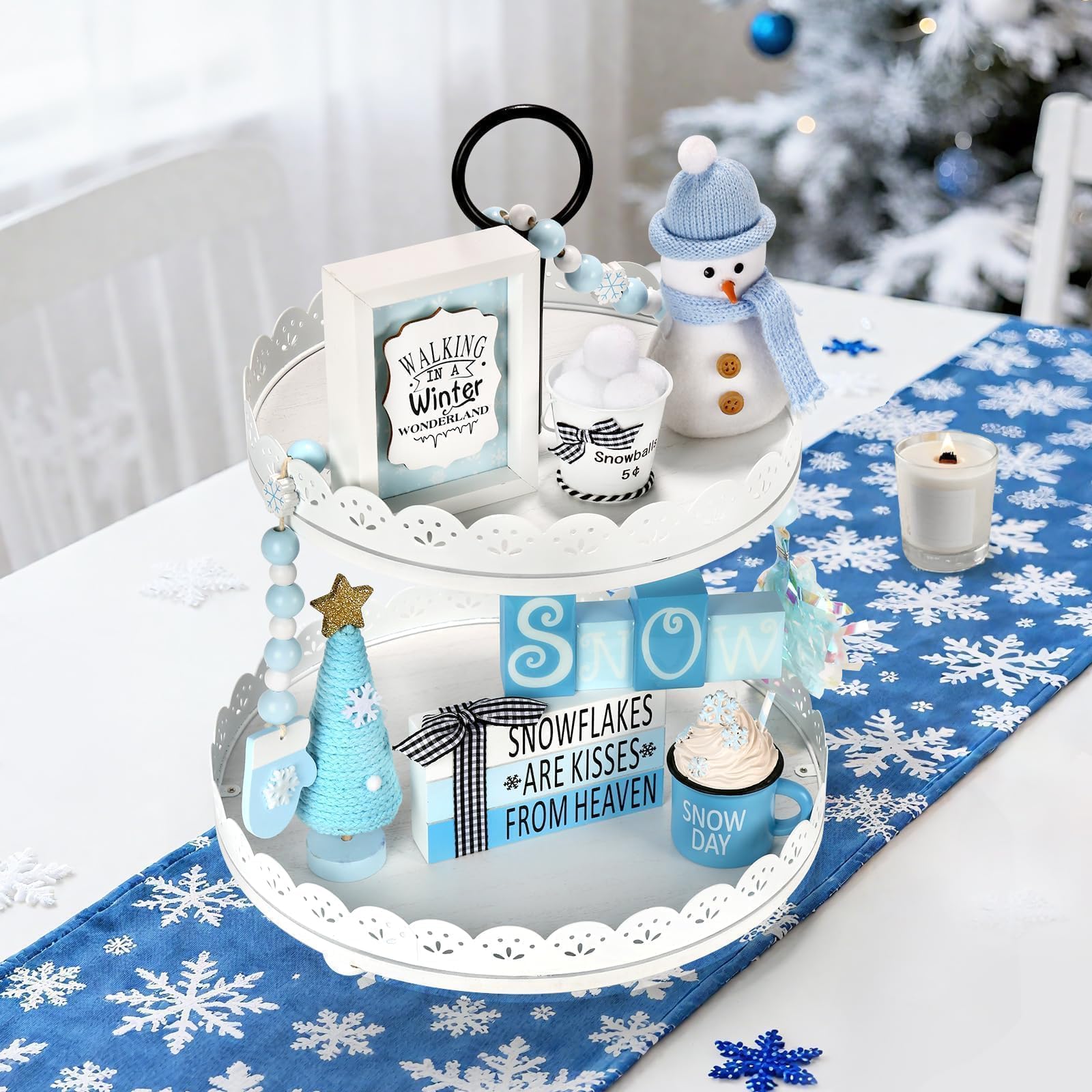 SYNCVIBE winter set on a home office desk creating festive workspace cheer