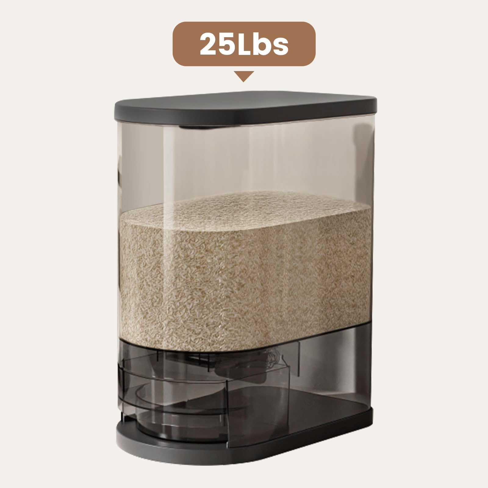 SYNCVIBE PET transparency showing visible remaining rice levels