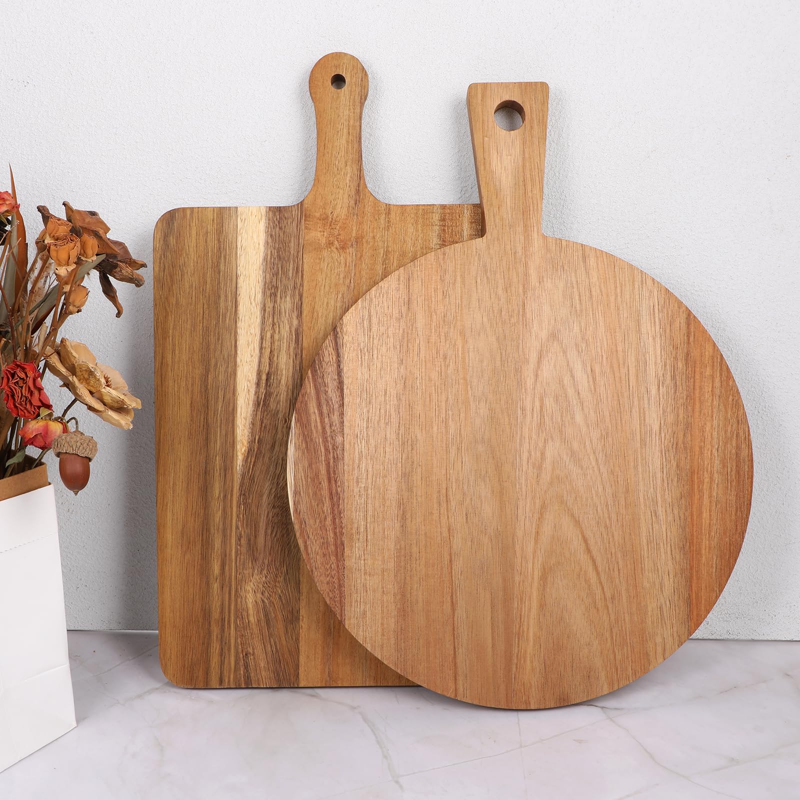 SynHHergyx front view of both acacia boards showing design and benefit