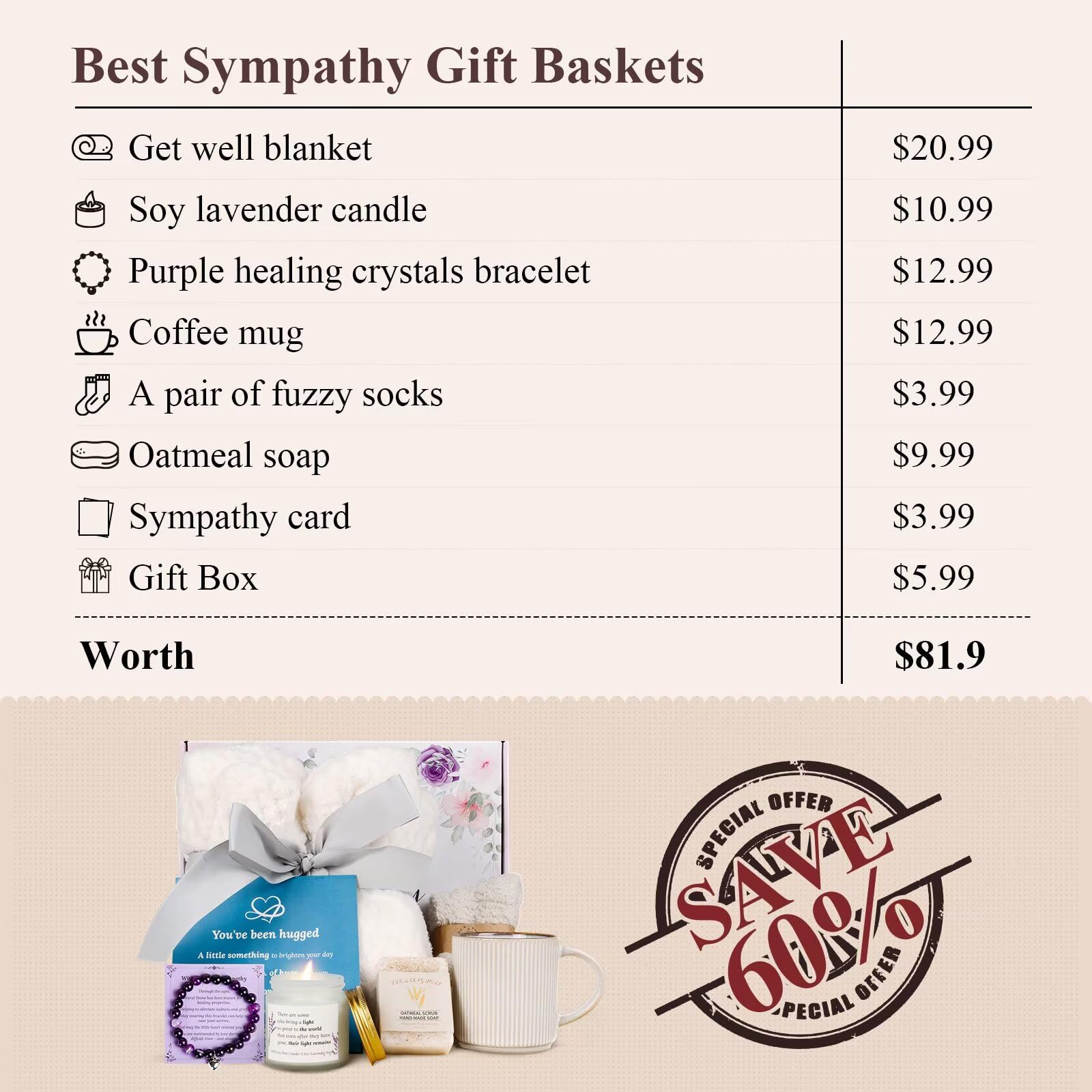 Synhonty basket beside a hand for size scale illustrating gift-ready presentation and convenience