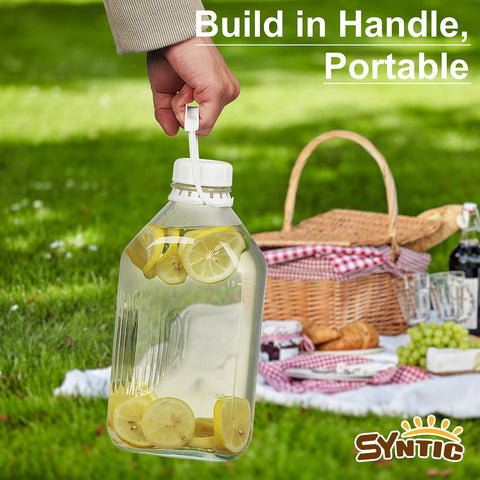 Syntic removable handle attached to bottle for safer grip and easy pouring benefit