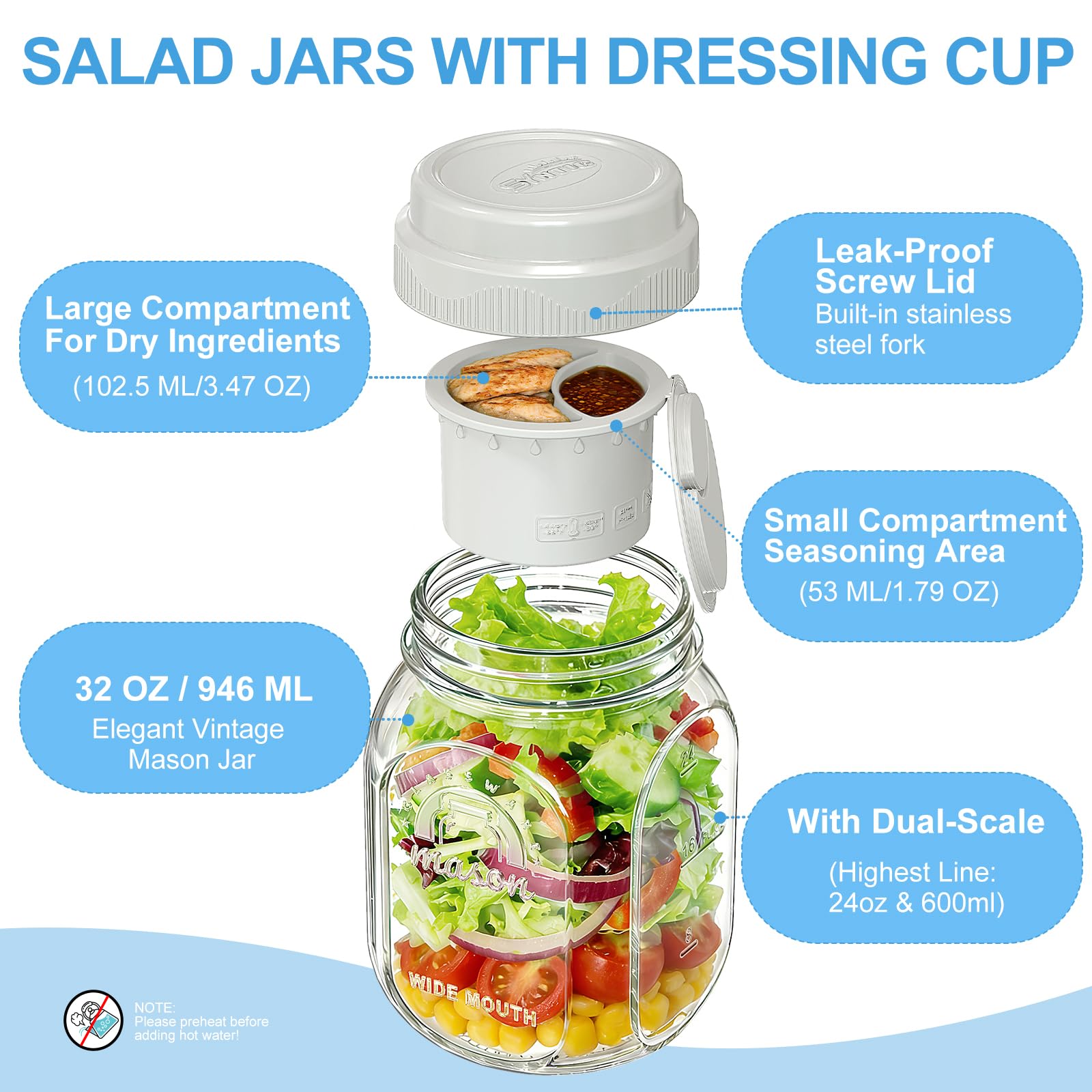 Syntic interior scale marks visible for portion control and easy measuring