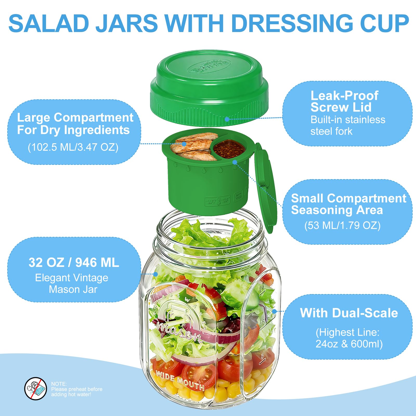 Syntic stacked jars in fridge showing space-saving organization benefit