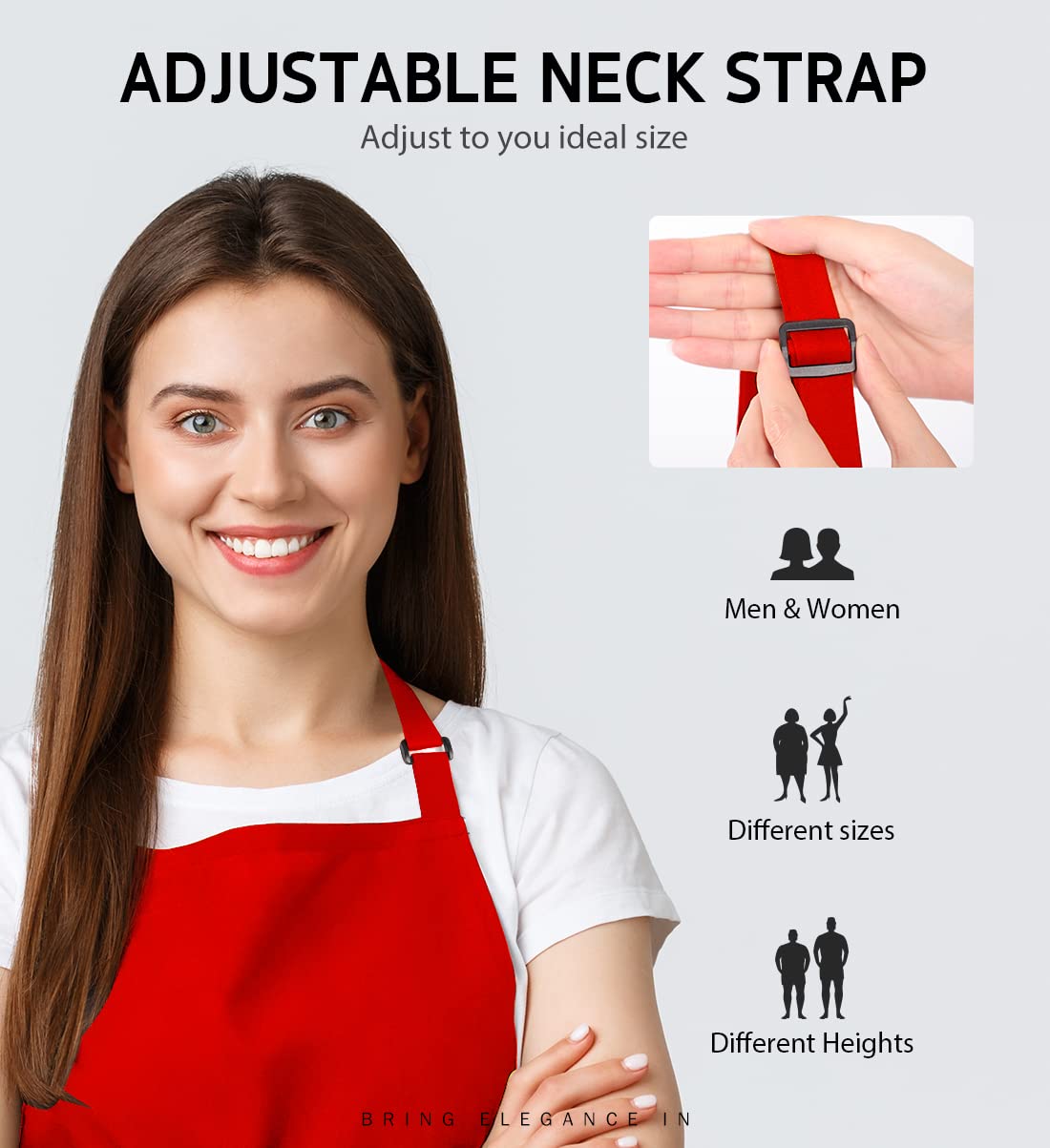 Syntus apron worn while grilling showing stain protection and hands-free pockets