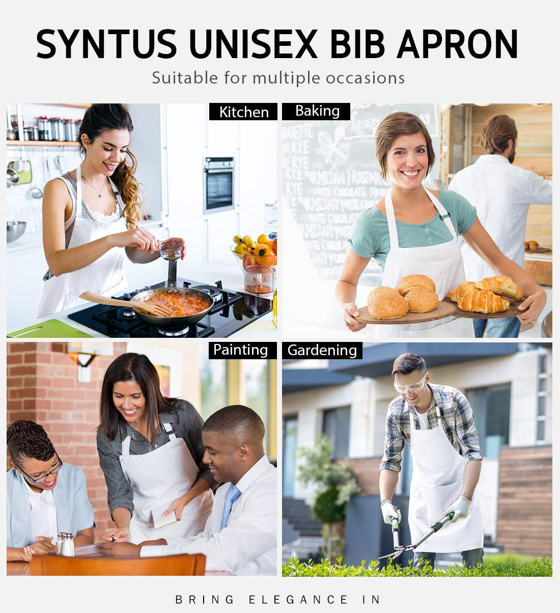 Syntus apron worn by cook in kitchen illustrating protection and professional look