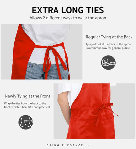 Syntus apron size comparison with ruler to show chest-to-knee coverage