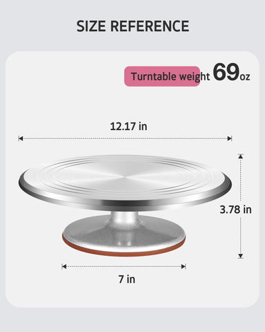 Syntus close-up of etched concentric circles for quick centering and accurate cake placement