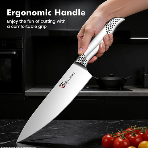 SYOKAMI stainless blade edge detail demonstrating precise cutting