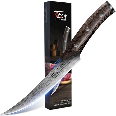 SYOKAMI boning knife on kitchen counter in lifestyle setting showing everyday professional look