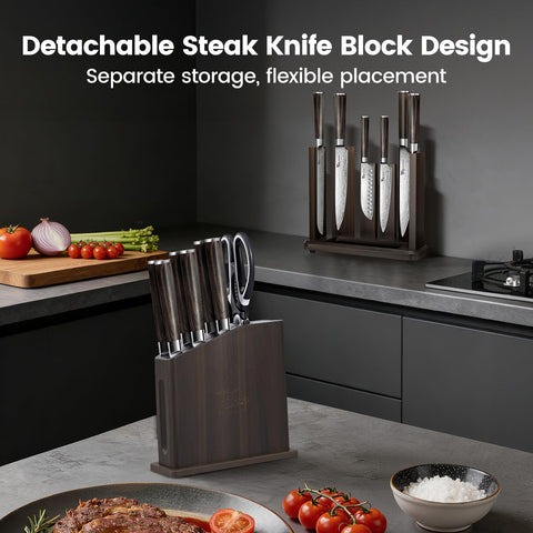 SYOKAMI detachable steak block on dining table for convenient serving