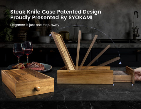 SYOKAMI blade close-up highlighting Japanese steel edge and durable finish