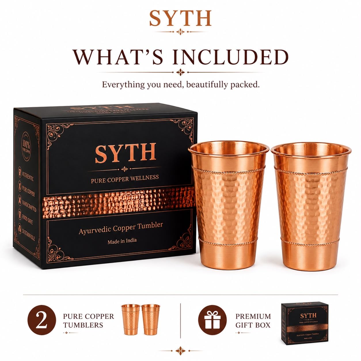 SYTH tumblers in premium gift box ready to present as a stylish gift