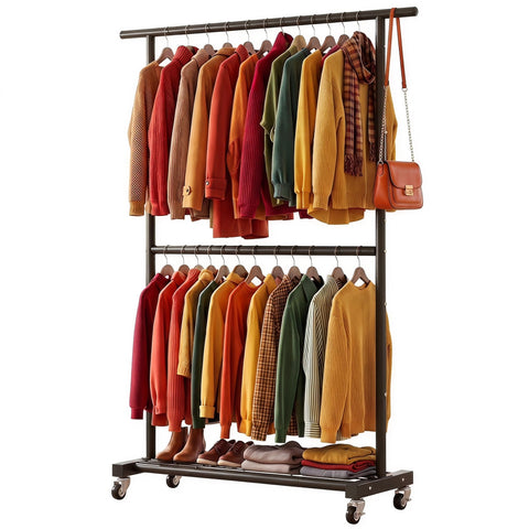 Sywhitta front view of full rack showing ample hanging space and balance