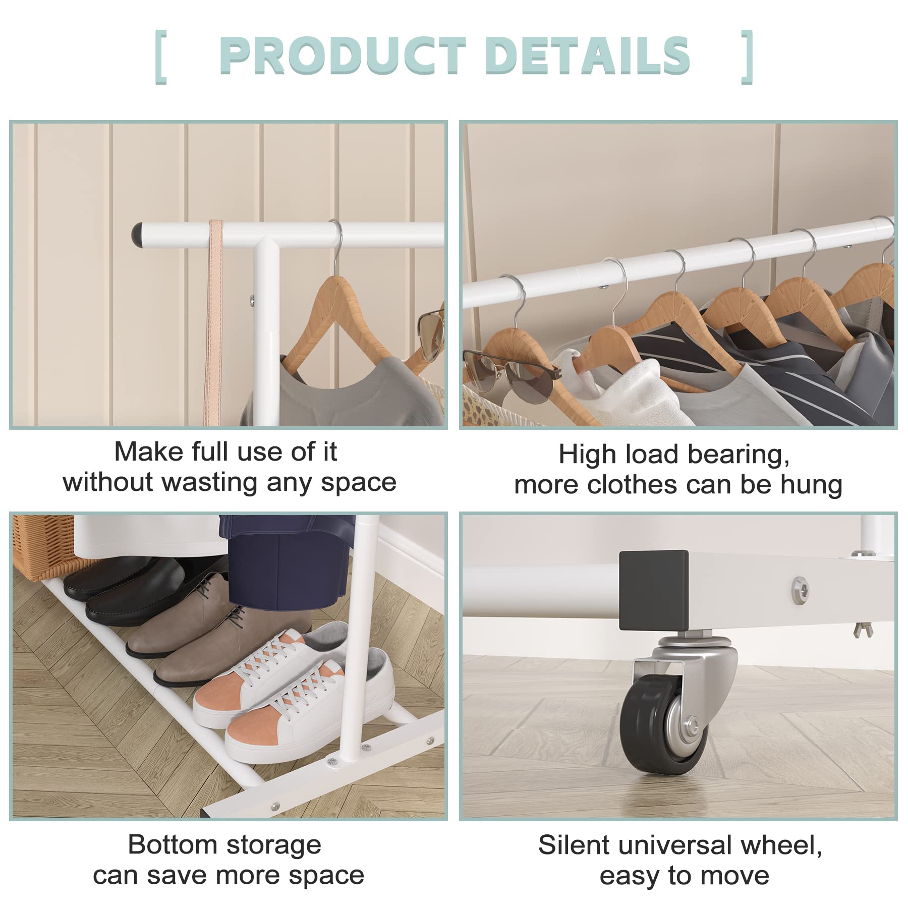 Sywhitta in bedroom lifestyle with garments demonstrating quick closet expansion benefit