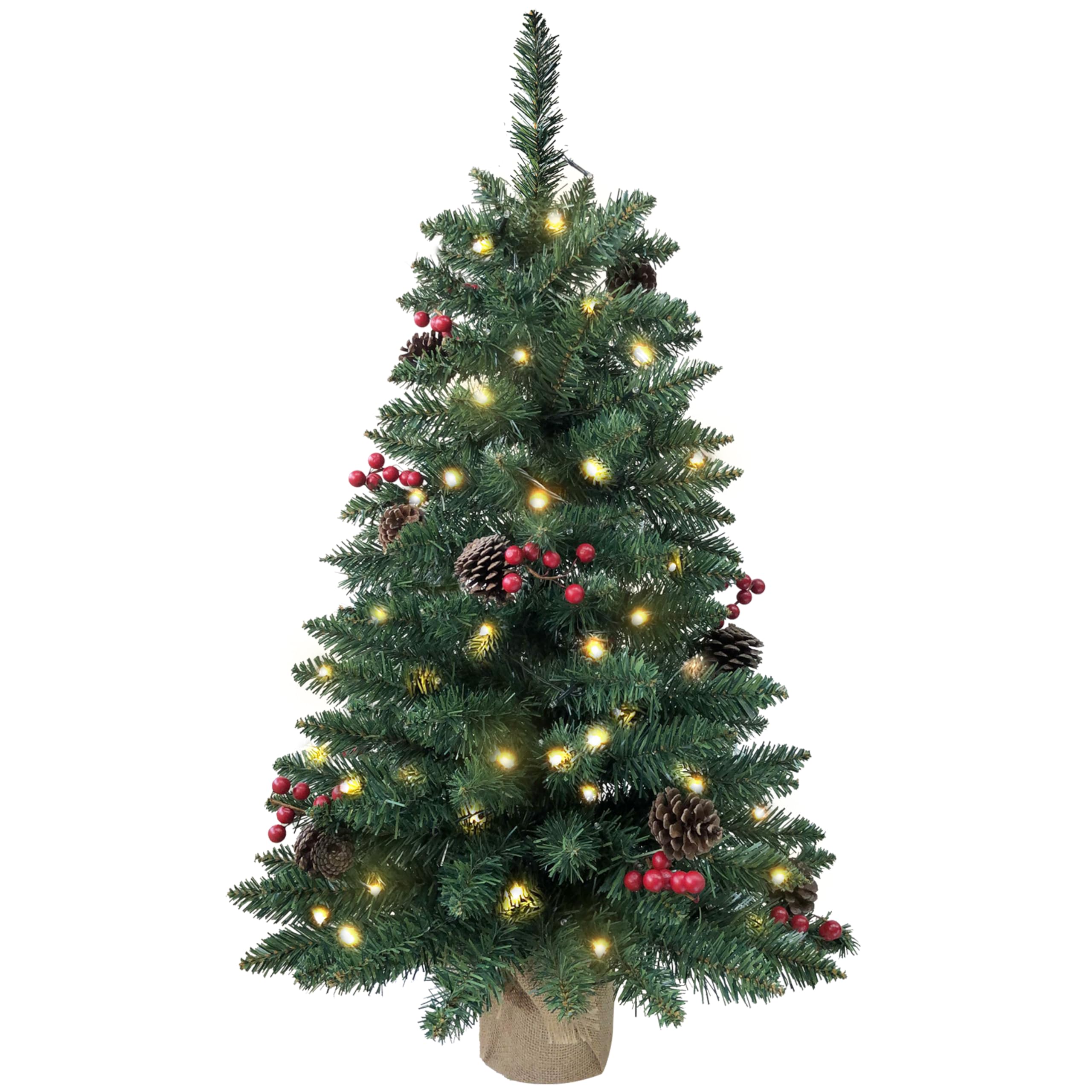SZCXTOP front view of full 3ft mini Christmas tree, easy festive decoration