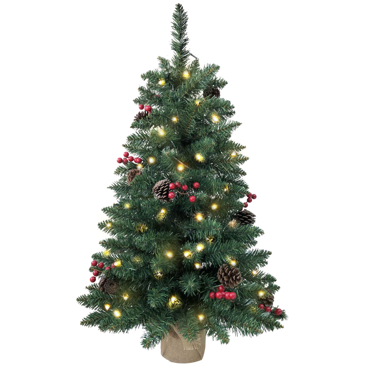 SZCXTOP front view of full 3ft mini Christmas tree, easy festive decoration
