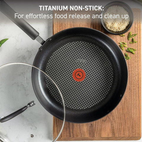 T-Fal Thermo-Spot close-up indicating correct preheat for consistent results
