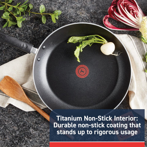T‑Fal stainless steel disc base closeup for even heat distribution benefit