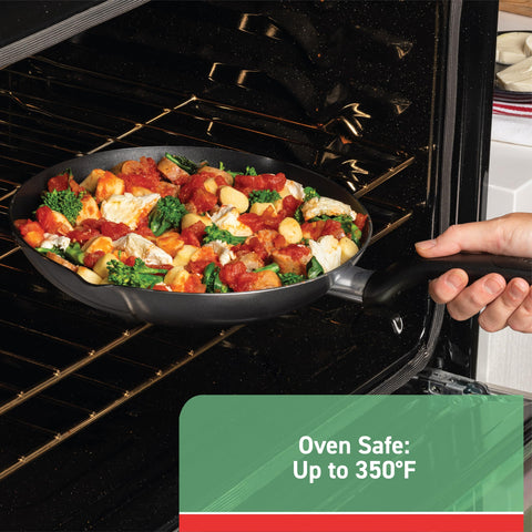 T-Fal saucepan in use on stove retaining moisture and visibility