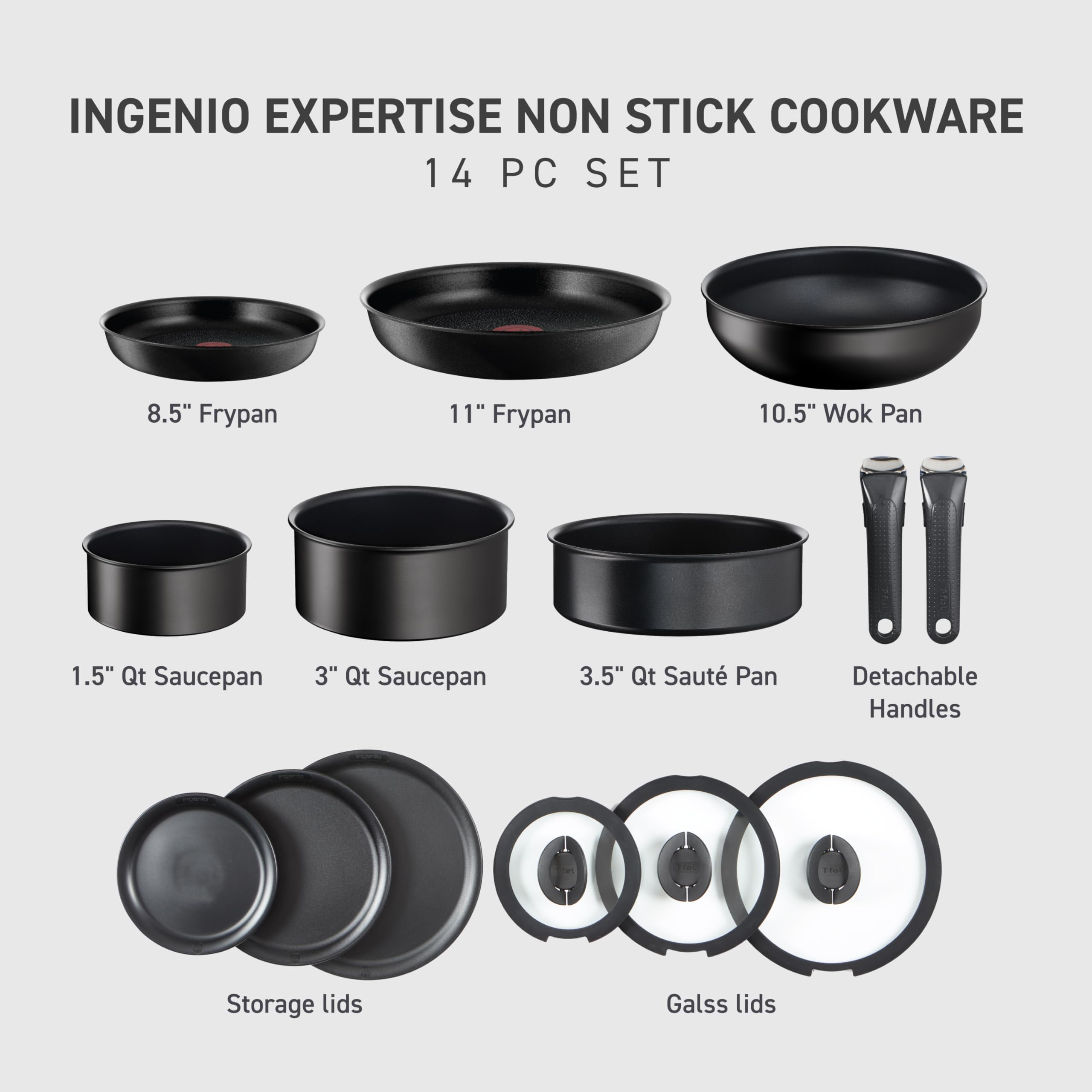 T-Fal Ingenio detachable handle being clicked on for secure cooking convenience